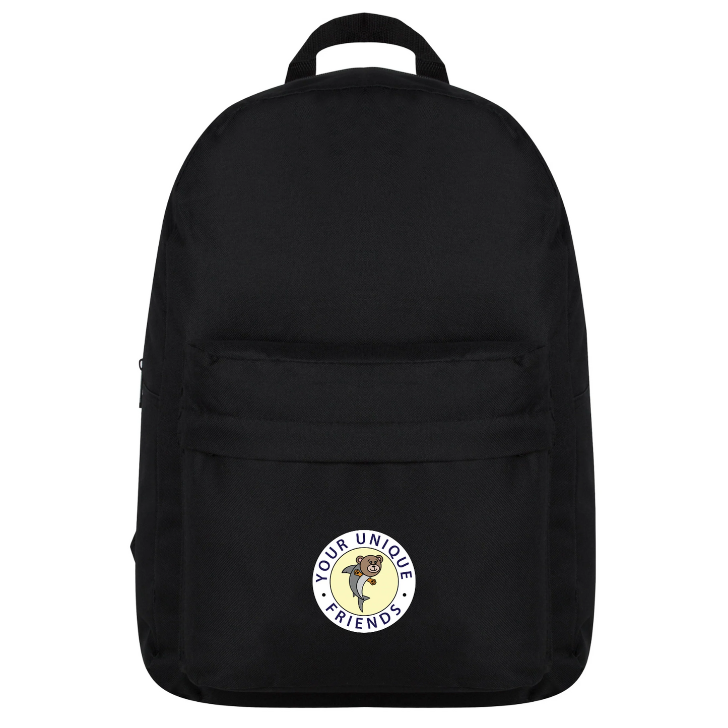 black backpack school work logo