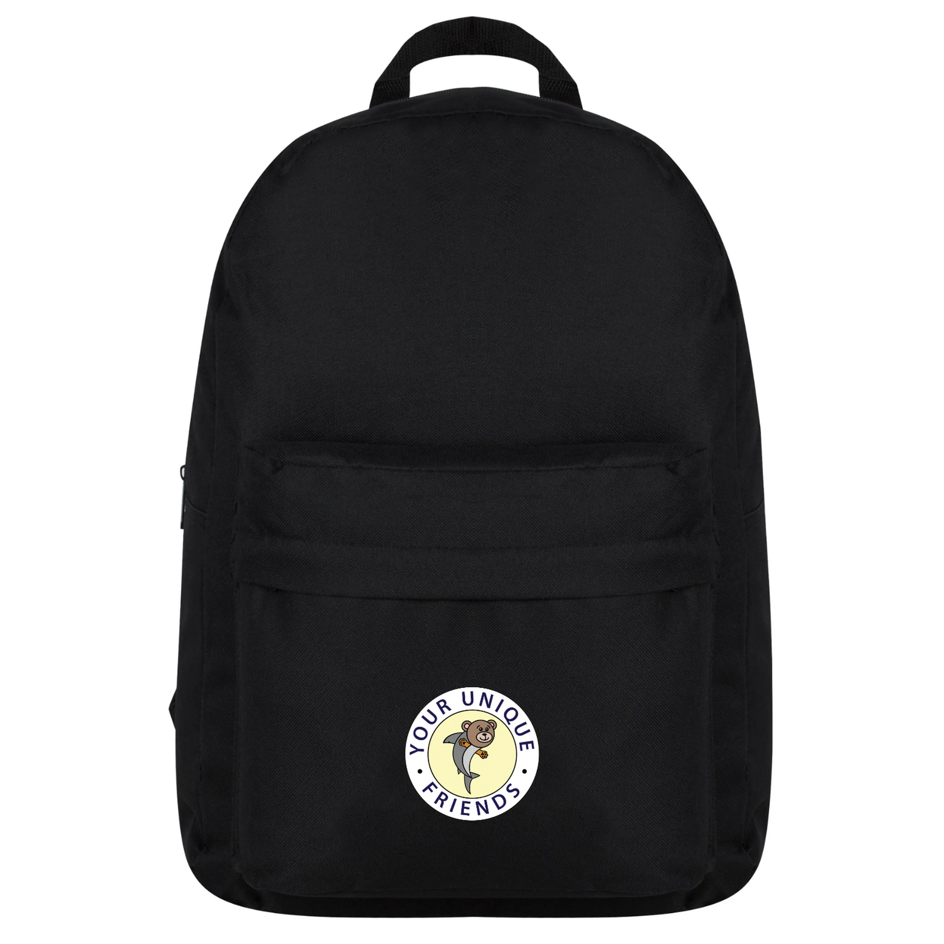 black backpack school work logo